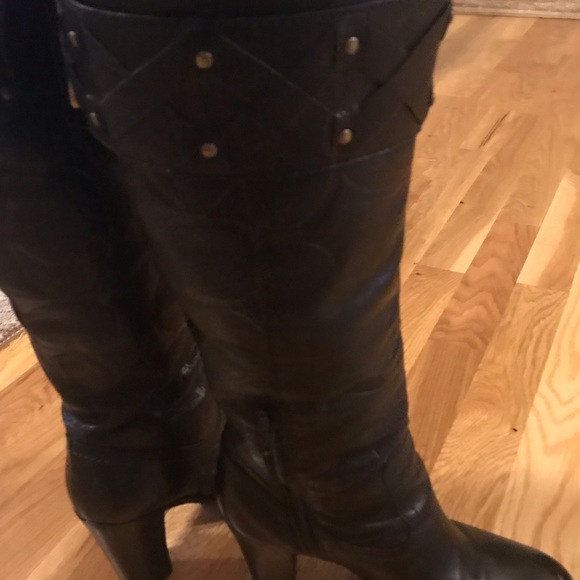 COACH Black Leather Boots Size 6 - Picture 3 of 4